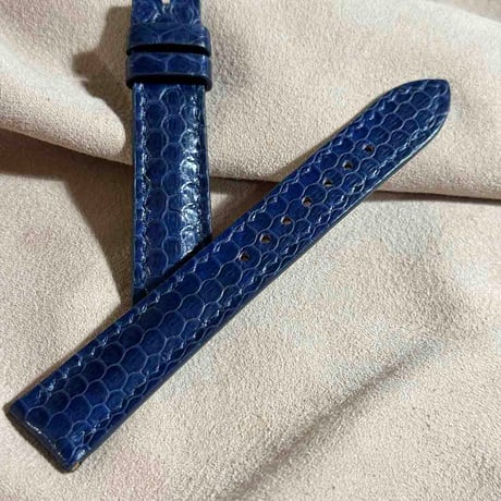 sna-88 シースネイク（ウミヘビ）腕時計ベルト ネイビー (ラグ幅18 mm - バックル幅16 mm)