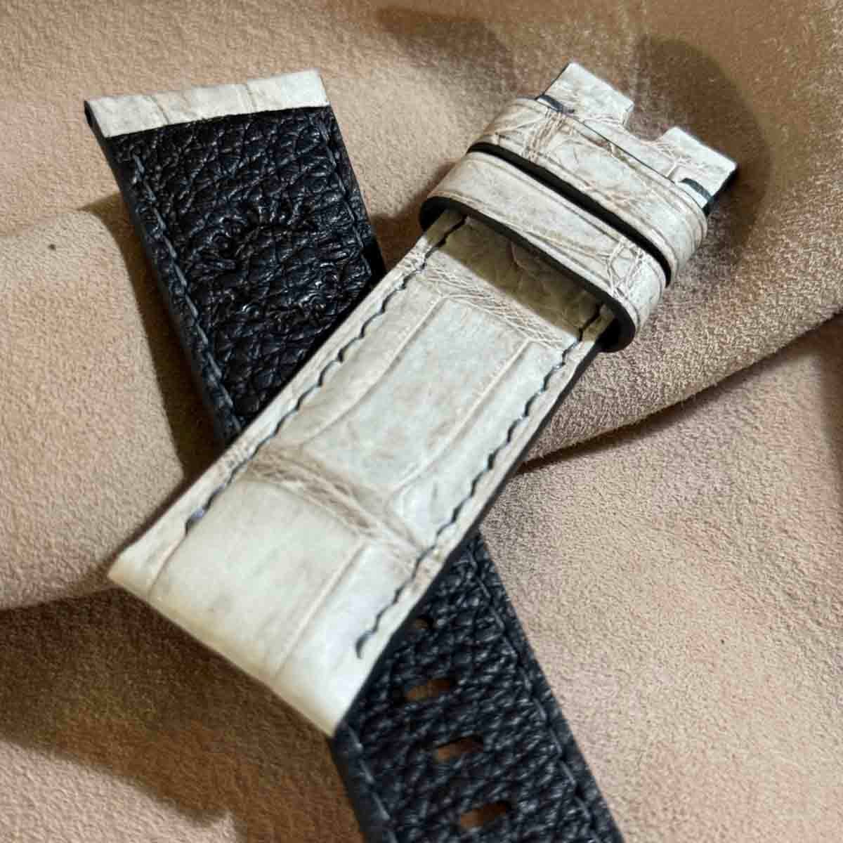 cro-1934 クロコダイル 腕時計 ベルト ヒマラヤクロコ (ラグ幅26 mm  