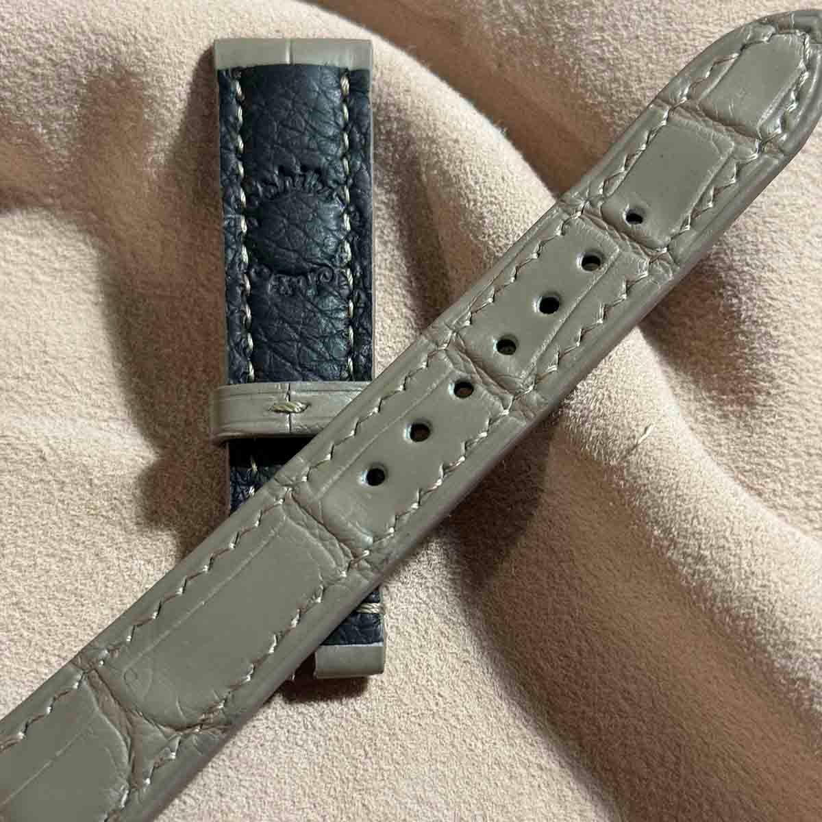 cro-1642 クロコダイル 腕時計ベルト アイボリ（グロス仕上） ラグ幅24 cro-1642 クロコダイル 腕時計ベルト アイボリ（グロス仕上
