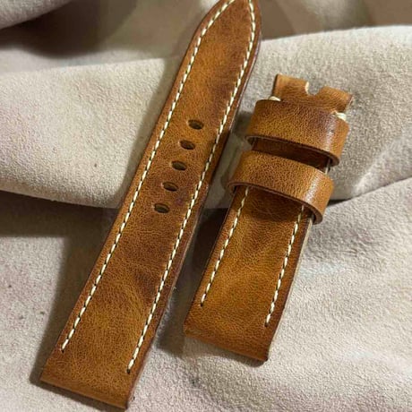 hor-214 HORWEEN ダービー ナチュラル 腕時計ベルト (ラグ22mm - バックル幅20mm)