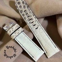 cro-1804 クロコダイル レザー 腕時計 ベルト ブルーグレー (ラグ幅20