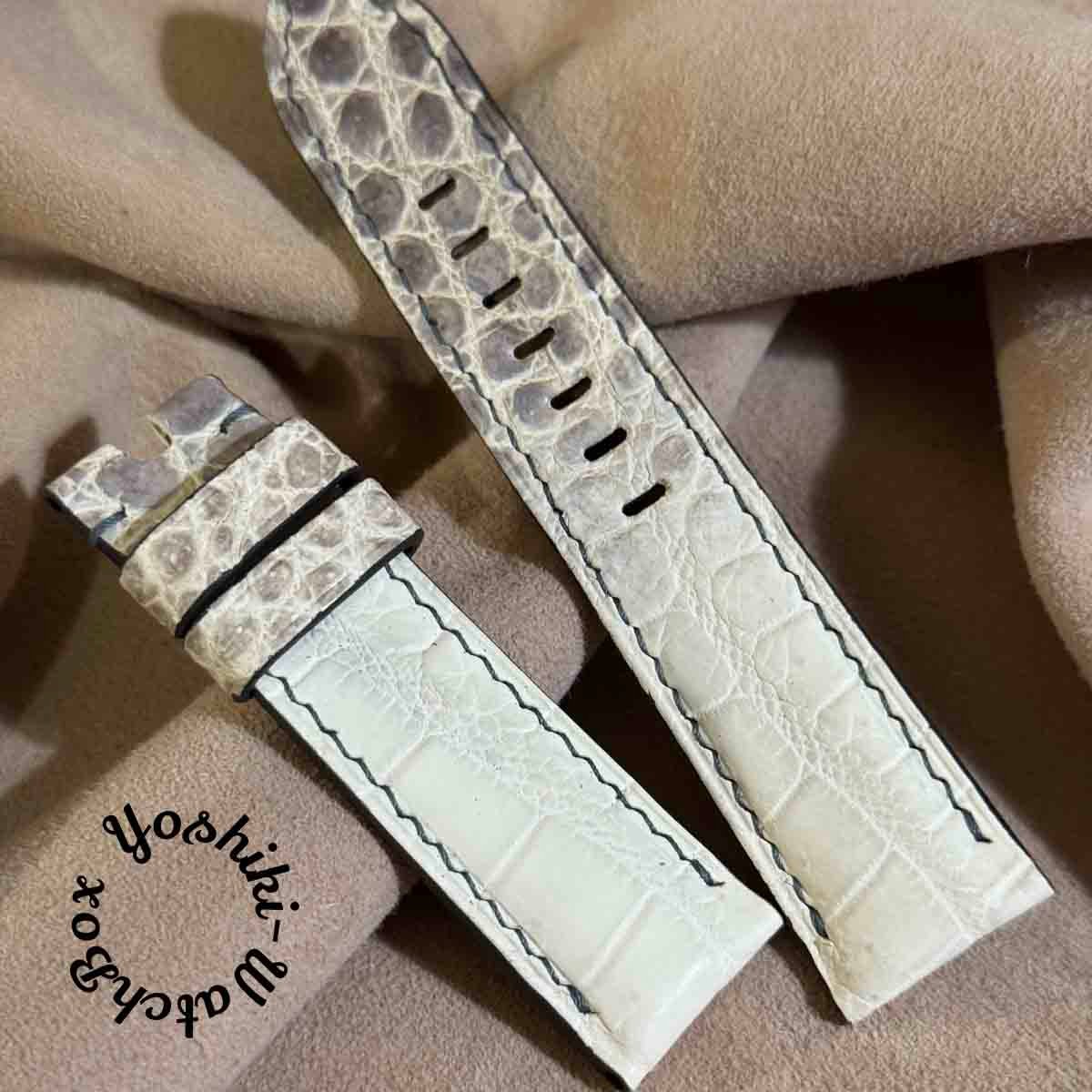 cro-1921 クロコダイル 腕時計 ベルト ヒマラヤクロコ (ラグ幅22