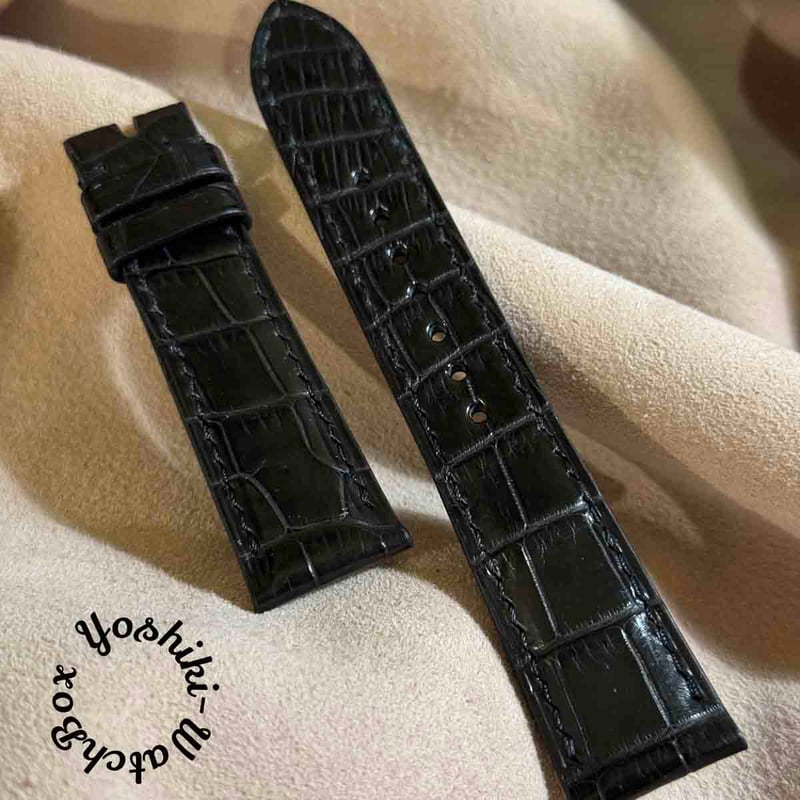 cro-1945 クロコダイル 腕時計 ベルト ブラック (ラグ幅21 mm