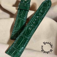 cro-1937 クロコダイル 腕時計 ベルト グロス仕上げ オリーブ (ラグ幅19