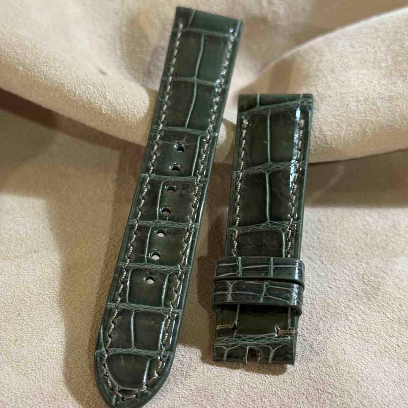 cro-1955 クロコダイル 腕時計 ベルト オリーブ (ラグ幅20 mm