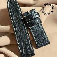 cro-1937 クロコダイル 腕時計 ベルト グロス仕上げ オリーブ (ラグ幅19