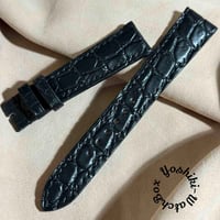 cro-1566 クロコダイル 腕時計ベルト  ネイビー ラグ幅21 mm cro-1566 クロコダイル 腕時計ベルト ネイビー ラグ幅21 mm