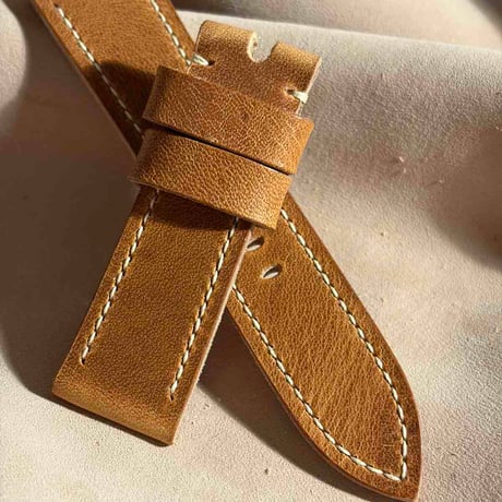 hor-250 HORWEEN ダービー / ナチュラル 腕時計ベルト (ラグ24mm - バックル幅22mm)