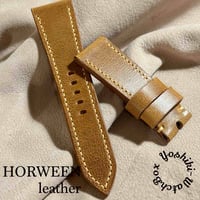 hor-117 ホーウィンレザー  ダブリン / ライトナチュラル 腕時計ベルト (ラグ幅26mm - バックル幅22mm)