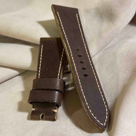 hor-221 HORWEEN ダービー ブラウン 腕時計ベルト (ラグ26mm - バックル幅22mm)