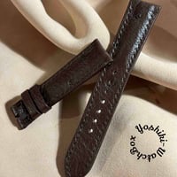 ost-349 オーストリッチレザー 腕時計ベルト ダークブラウン (ラグ幅20mm - バックル幅18mm)