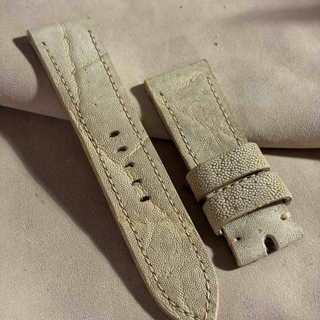 exh-72 タンニン鞣しエレファントレザー 腕時計ベルト  (ラグ幅24mm - バックル幅22mm)