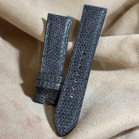 liz-331  リザード レザー 腕時計 ベルト グレー (ラグ幅21 mm - バックル幅21 mm)