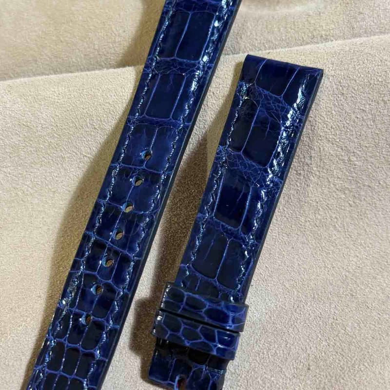 cro-1961 クロコダイル 腕時計 ベルト グロス仕上げ ブルー