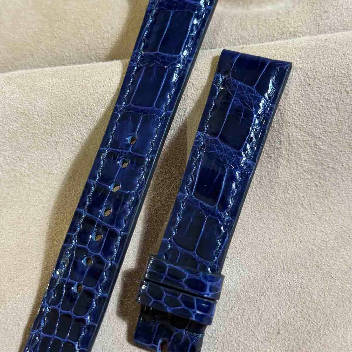 cro-1961 クロコダイル 腕時計 ベルト グロス仕上げ ブルー (ラグ幅18