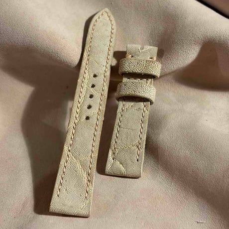 exh-76 タンニン鞣しエレファントレザー 腕時計ベルト  (ラグ幅18mm - バックル幅16mm)