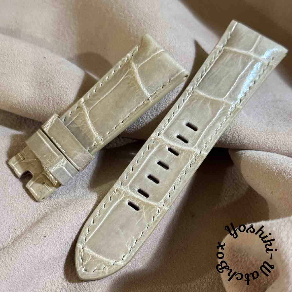cro-1933 クロコダイル 腕時計 ベルト グロス仕上げ ベージュ