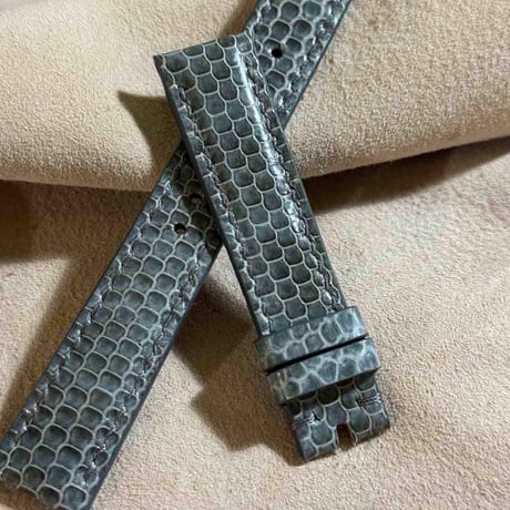 sna-156 シースネイク（ウミヘビ）腕時計ベルト グレー (ラグ幅18mm - バックル幅16 mm)