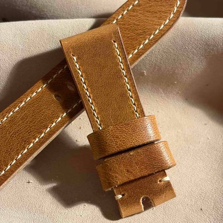 hor-250 HORWEEN ダービー / ナチュラル 腕時計ベルト (ラグ24mm - バックル幅22mm)