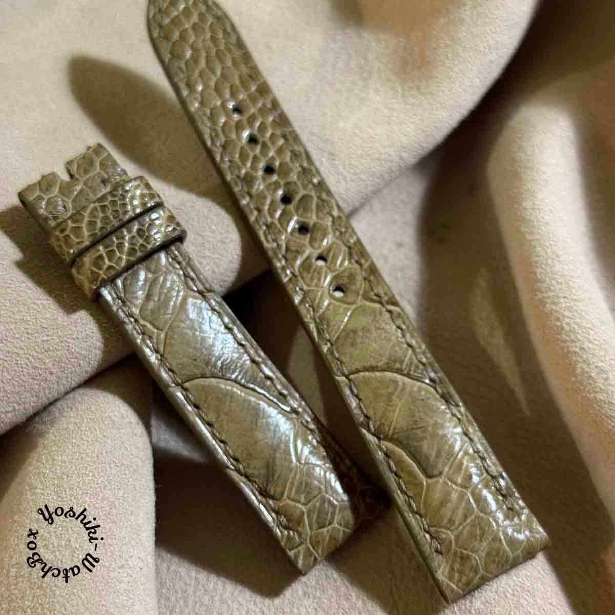 ost-436 オーストリッチ 腕時計ベルト グリーン ラグ幅19mm ost-444 オーストリッチレザー 腕時計ベルト モスグリーン (ラグ