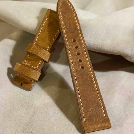 hor-227 HORWEEN ダービー ナチュラル 腕時計ベルト (ラグ21mm - バックル幅18mm)
