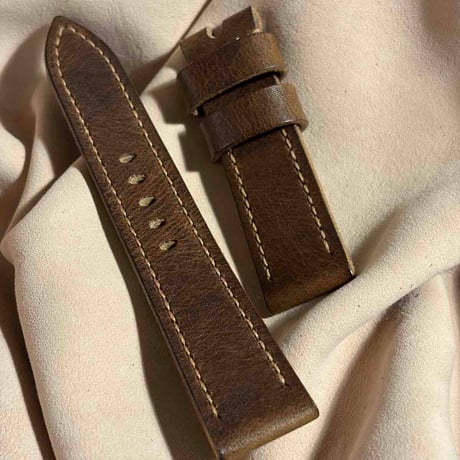 hor-255 HORWEEN ダービー / ブラウン 腕時計ベルト (ラグ22mm - バックル幅20mm)