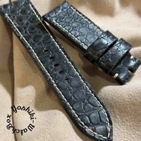 cro-1837 クロコダイル 腕時計ベルト ブルーグレー ラグ幅24mm cro-1837 クロコダイル レザー 腕時計 ベルト ブルーグレー (ラグ幅24