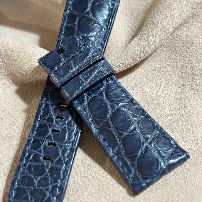 cro-1678 クロコダイル 腕時計ベルト コバルトブルー ラグ幅24 mm cro-1678 クロコダイル 腕時計ベルト コバルトブルー ラグ幅24