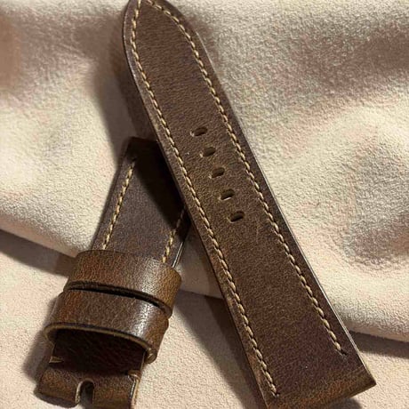hor-252 HORWEEN ダービー / ブラウン 腕時計ベルト (ラグ24mm - バックル幅22mm)