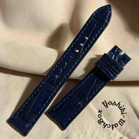 cro-1764 7番込みクロコダイル 腕時計ベルトネイビー ラグ幅20mm cro-2008 クロコダイル 腕時計ベルト ネイビー (ラグ幅20 mm