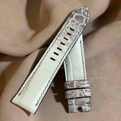 cro-1953  クロコダイル   腕時計 ベルト  ヒマラヤクロコ  (ラグ幅22 mm - バックル幅20 mm)