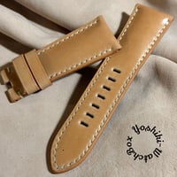 cod-298 コードバン レザー 腕時計ベルト ナチュラル (ラグ幅26 mm - バックル幅22 mm)
