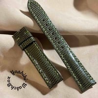 liz-281  リザード レザー 腕時計 ベルト オリーブグリーン (ラグ幅18 mm - バックル幅16 mm)