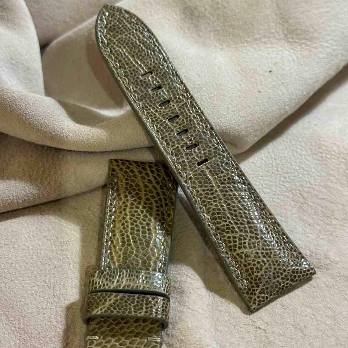 ost-436 オーストリッチ 腕時計ベルト グリーン ラグ幅19mm ost-436 オーストリッチ 腕時計ベルト グリーン ラグ幅19mm