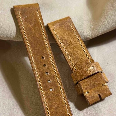 hor-227 HORWEEN ダービー ナチュラル 腕時計ベルト (ラグ21mm - バックル幅18mm)