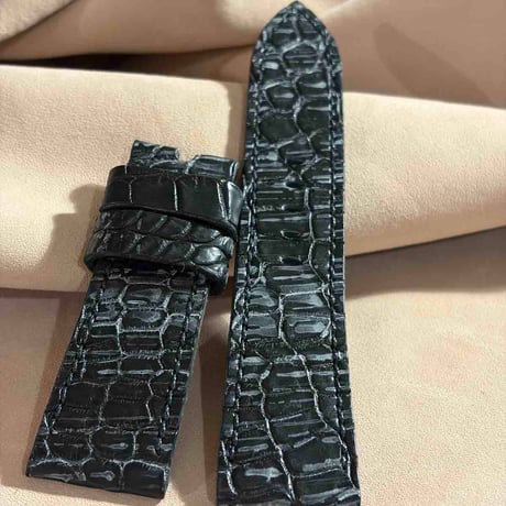 exh-54 ブライドル クロコダイル 腕時計ベルト  (ラグ幅24mm - バックル幅22mm)