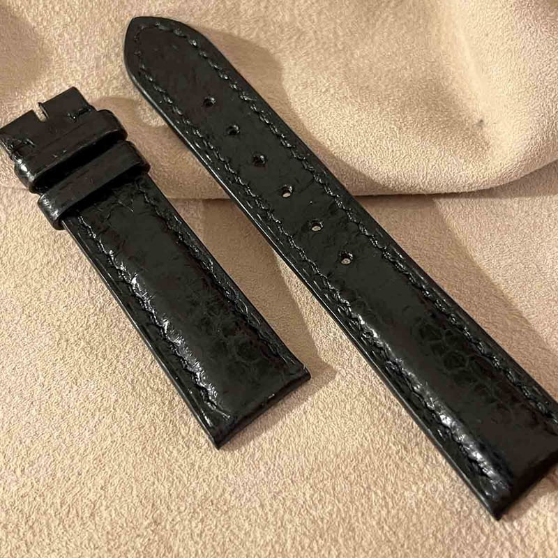 sna-34 シースネイク（ウミヘビ） 腕時計ベルト ブラック (ラグ幅20mm