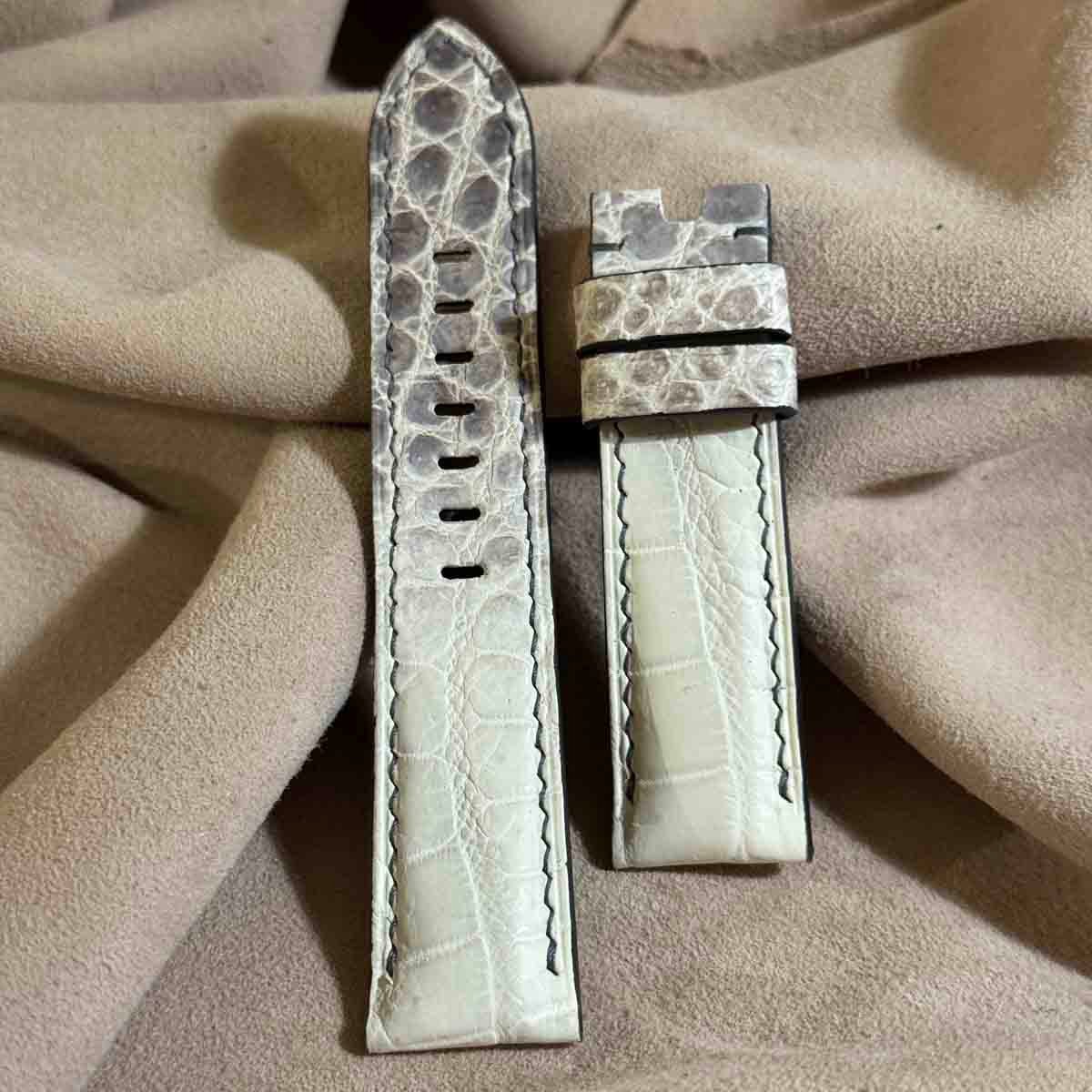 cro-1778 7番込み クロコダイル ダークグレー ラグ幅21mm cro-1778 7番込み クロコダイル ダークグレー ラグ幅21mm cro