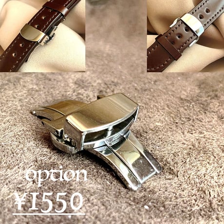 cod-222 コードバン レザー 腕時計ベルト グリーン (ラグ幅20 mm - バックル幅18 mm)