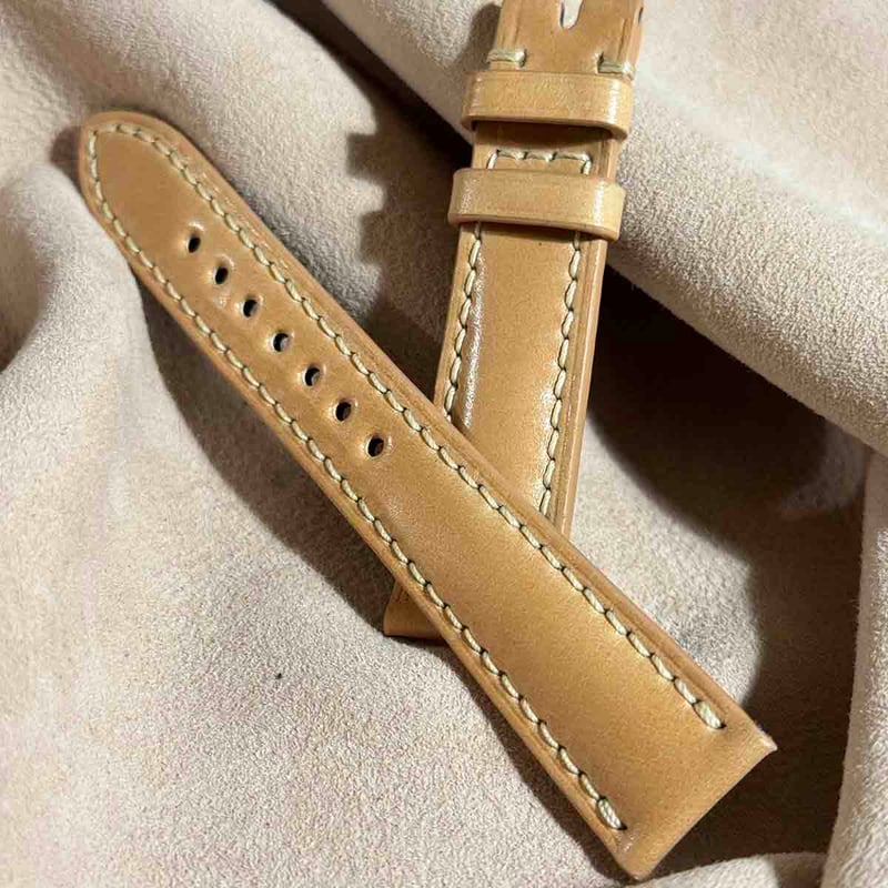 cod-254 コードバン レザー 腕時計ベルト ナチュラル (ラグ幅19 mm