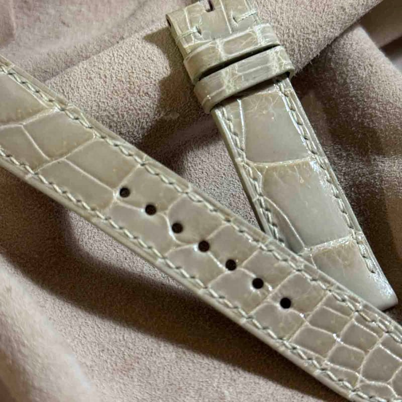 cro-1930 クロコダイル 腕時計 ベルト グロス仕上げベージュ