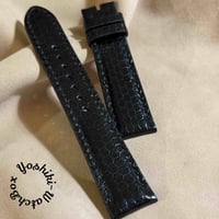 sna-152 シースネイク（ウミヘビ）腕時計ベルト ブラック (ラグ幅20mm - バックル幅18 mm)