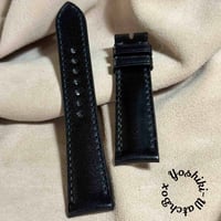 cod-303 コードバン レザー 腕時計ベルト ブラック (ラグ幅21 mm - バックル幅18 mm)