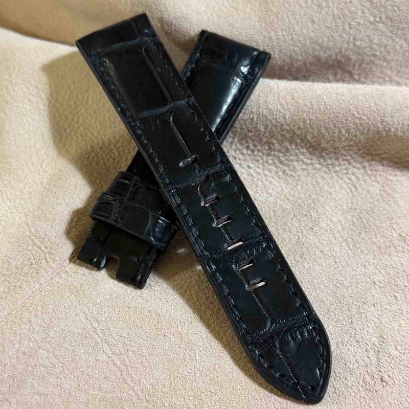 cro-1660 クロコダイル 腕時計ベルト ブラック ラグ幅18 mm cro-1660 クロコダイル レザー 腕時計 ベルト ブラック (ラグ幅
