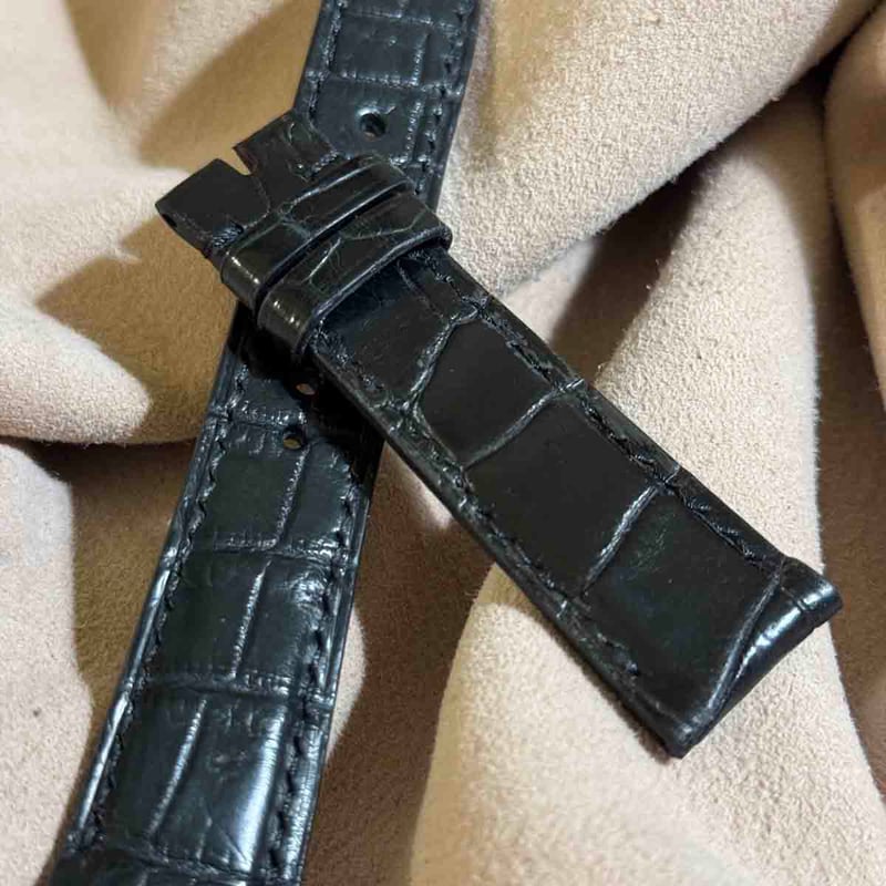 cro-1907 クロコダイル 腕時計 ベルト ブラック (ラグ幅21 mm