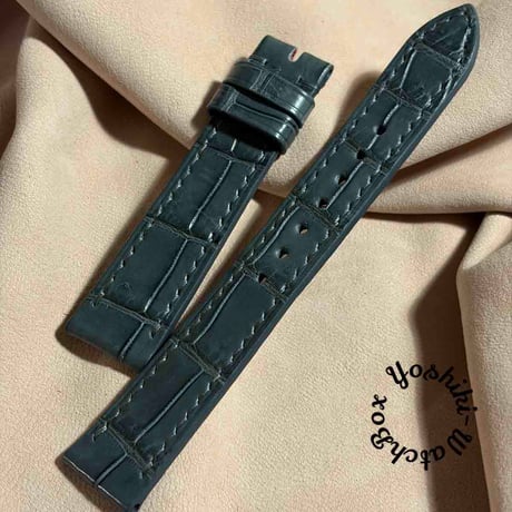 cro-1895 クロコダイル 腕時計ベルト ダークグレー ラグ幅19mm cro-1949 クロコダイル 腕時計 ベルト ダークグレー (ラグ幅24 mm -