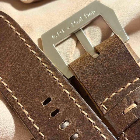 hor-272 サンプル品 HORWEEN ダービー / ブラウン GPFバックル付属 腕時計ベルト (ラグ26mm - バックル幅26mm)