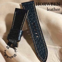 hor-207 ホーウィンレザー アメリカンバイソンcxl ブラック  腕時計ベルト (ラグ26mm - バックル幅22mm)
