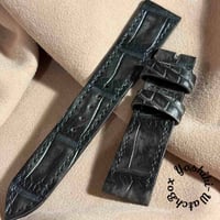 cro-1824 クロコダイル レザー 腕時計 ベルト ブルーグレー (ラグ幅26 cro-1824 クロコダイル レザー 腕時計 ベルト ブルーグレー (ラグ幅26