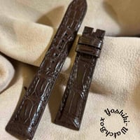 cro-1950 クロコダイル 腕時計ベルトグロス仕上げオリーブ ラグ幅24mm cro-1950 クロコダイル 腕時計 ベルト グロス仕上げオリーブ